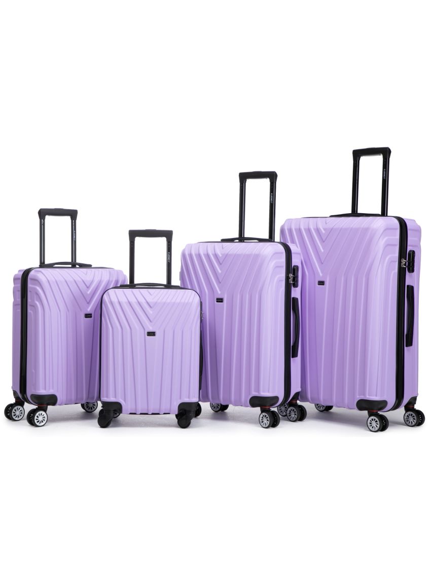 R.Leone Valigia da 1 Fino a Set 4 Trolley Rigido grande, medio, bagaglio a mano 55x40x23 cm Wizz, ITA Airways e bagaglio 45x36x20 cm EasyJet in ABS 9001 NEW