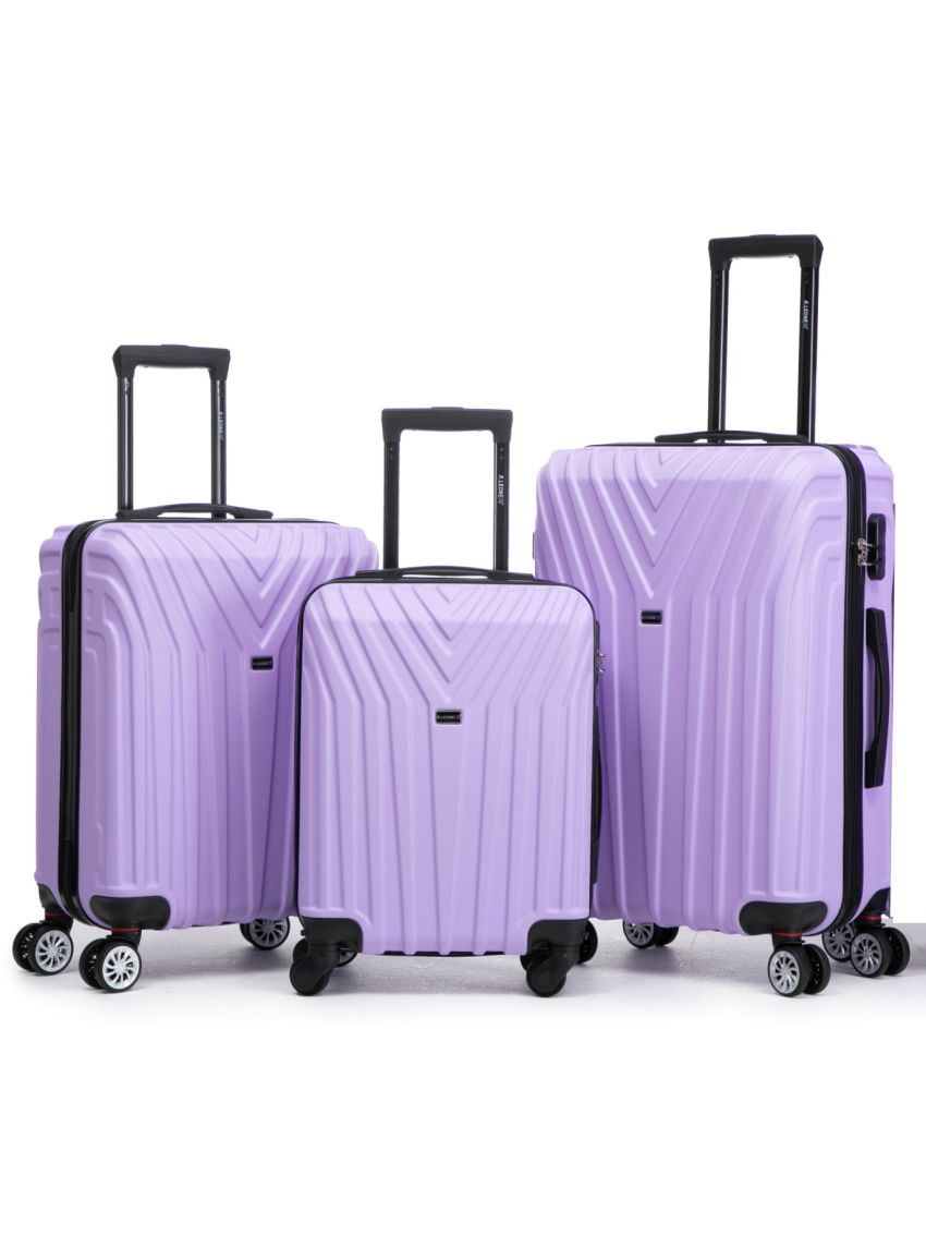 R.Leone Valigia da 1 Fino a Set 4 Trolley Rigido grande, medio, bagaglio a mano 55x40x23 cm Wizz, ITA Airways e bagaglio 45x36x20 cm EasyJet in ABS 9001 NEW
