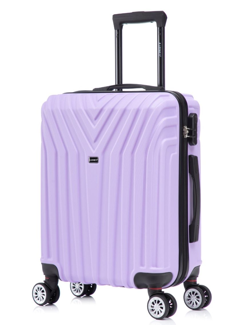R.Leone Valigia da 1 Fino a Set 4 Trolley Rigido grande, medio, bagaglio a mano 55x40x23 cm Wizz, ITA Airways e bagaglio 45x36x20 cm EasyJet in ABS 9001 NEW