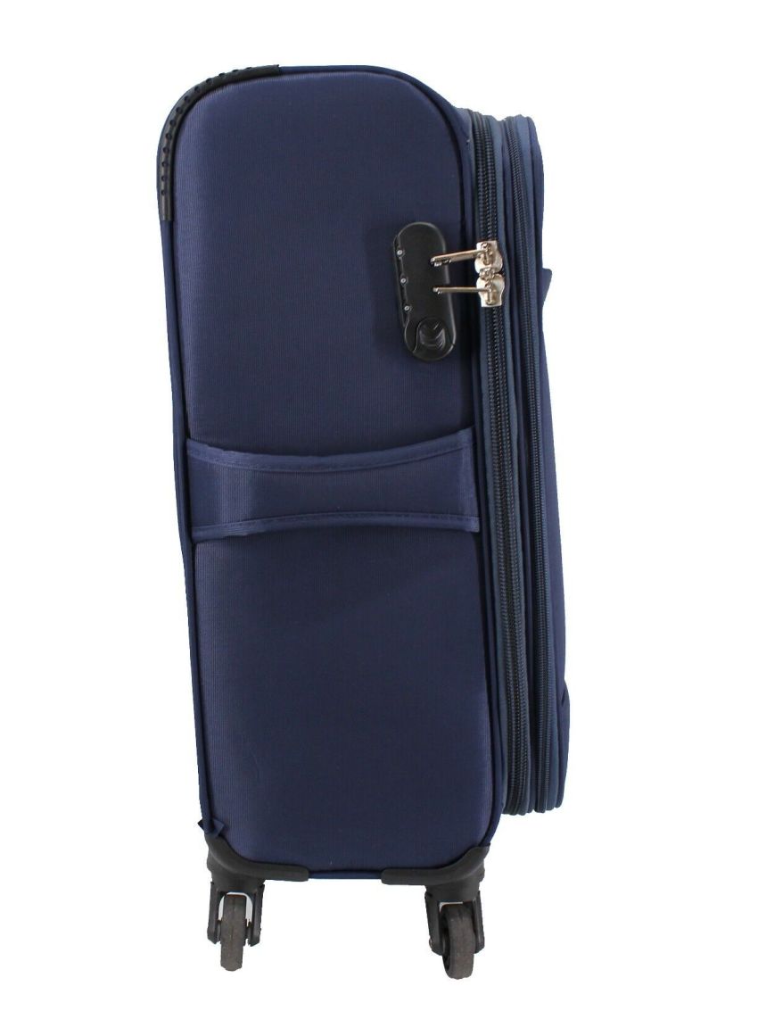 VALIGIA FINO SET 3 GRANDE MEDIO BAGAGLIO MANO STOFFA ULTRA LEGGERO 4 RUOTE 8485