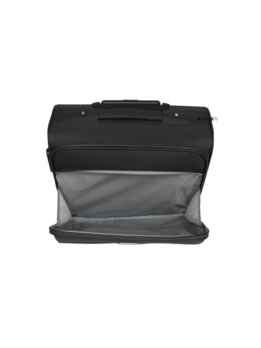 R.Leone Valigia bagaglio a mano 2 Ruote rinforzate Pilota Poliestere Stoffa adatto easyjet 45X36X20