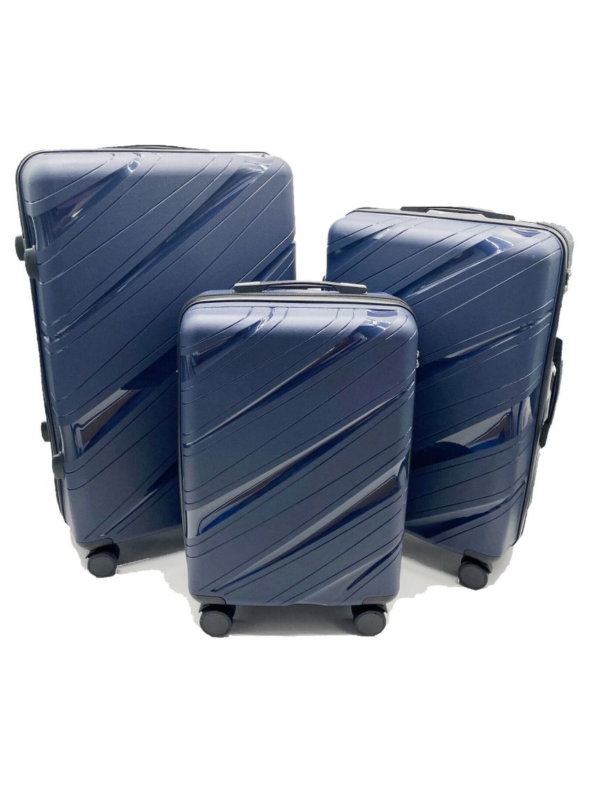 Valigia Trolley Fino Set 3 in Polipropilene 8 Ruote Autonome ultra resistente725