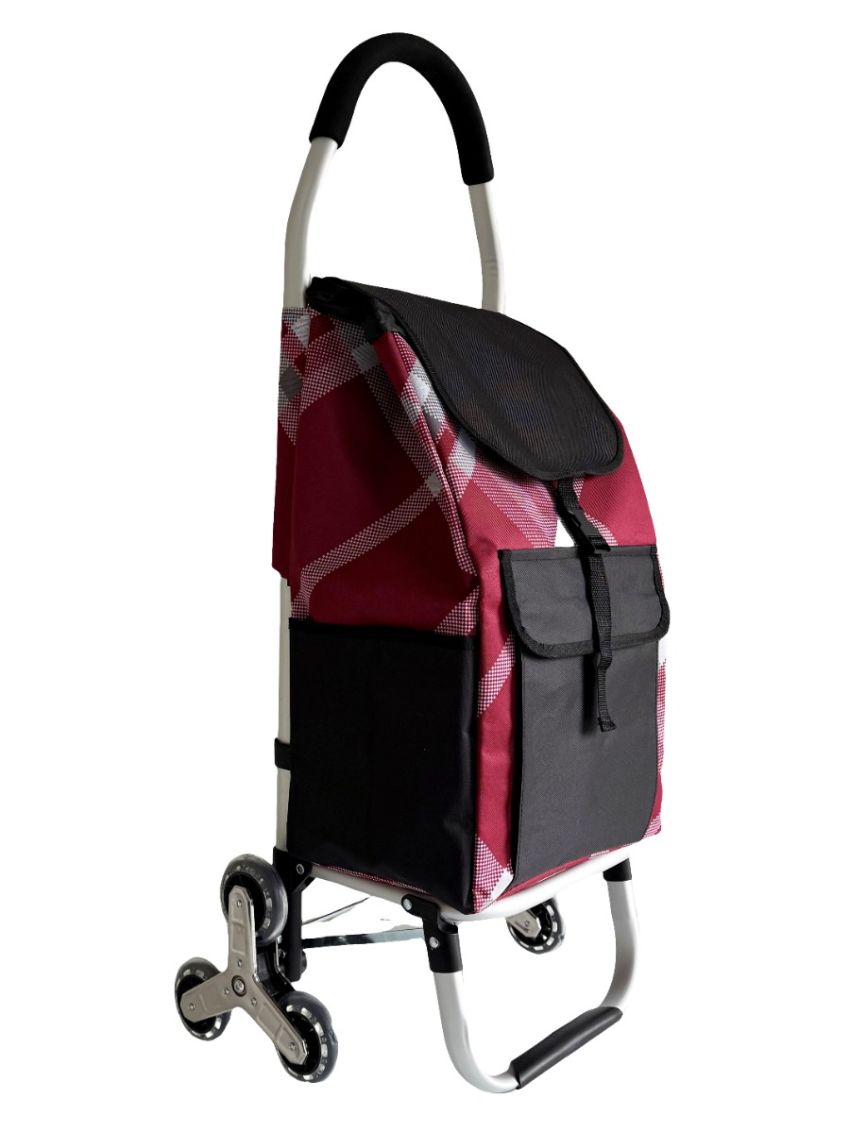 Carrello spesa 3 Ruota per scale con robusto telaio in alluminio e borsa in tela impermeabile rimovibile ideale per lo shopping comodo e pratico D016A