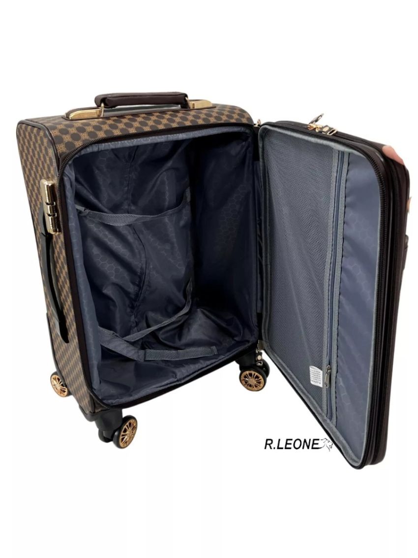 VALIGIA FINO SET 3 GRANDE MEDIO BAGAGLIO MANO ECOPELLE 4 RUOTE AUTONOME 101