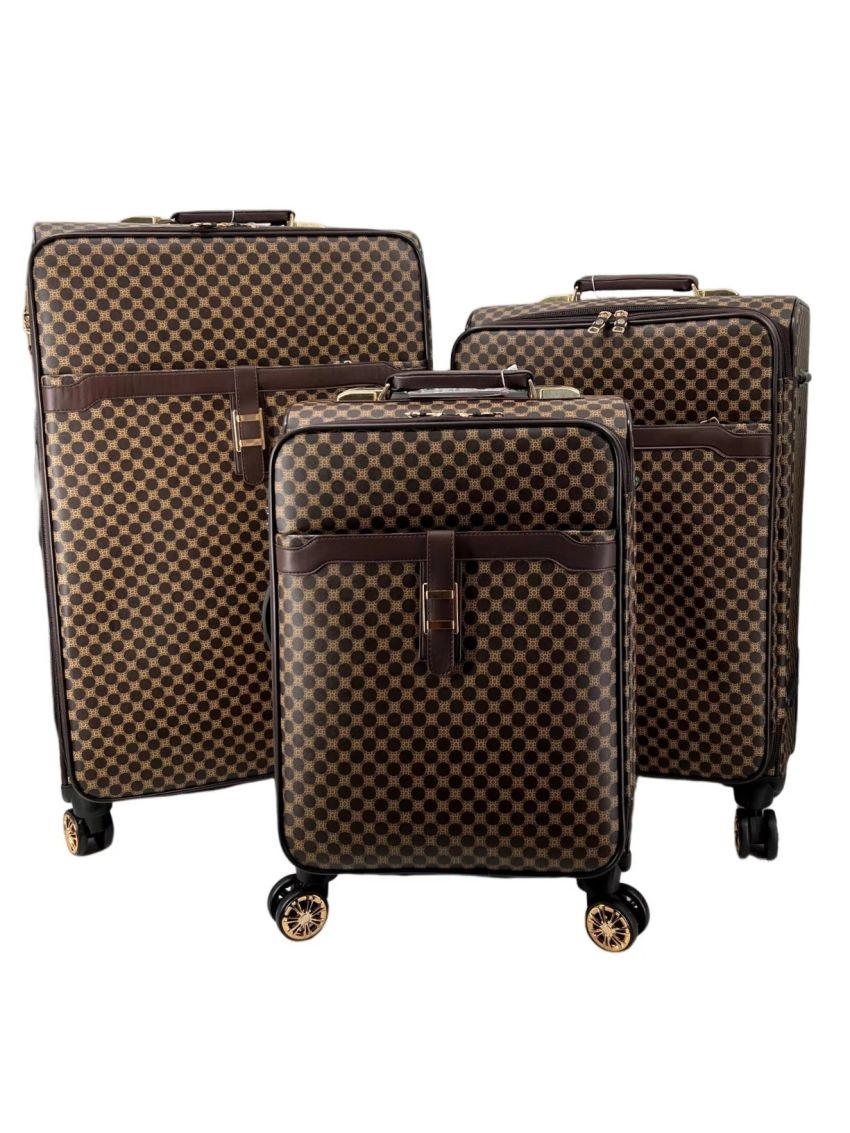 VALIGIA FINO SET 3 GRANDE MEDIO BAGAGLIO MANO ECOPELLE 4 RUOTE AUTONOME 101