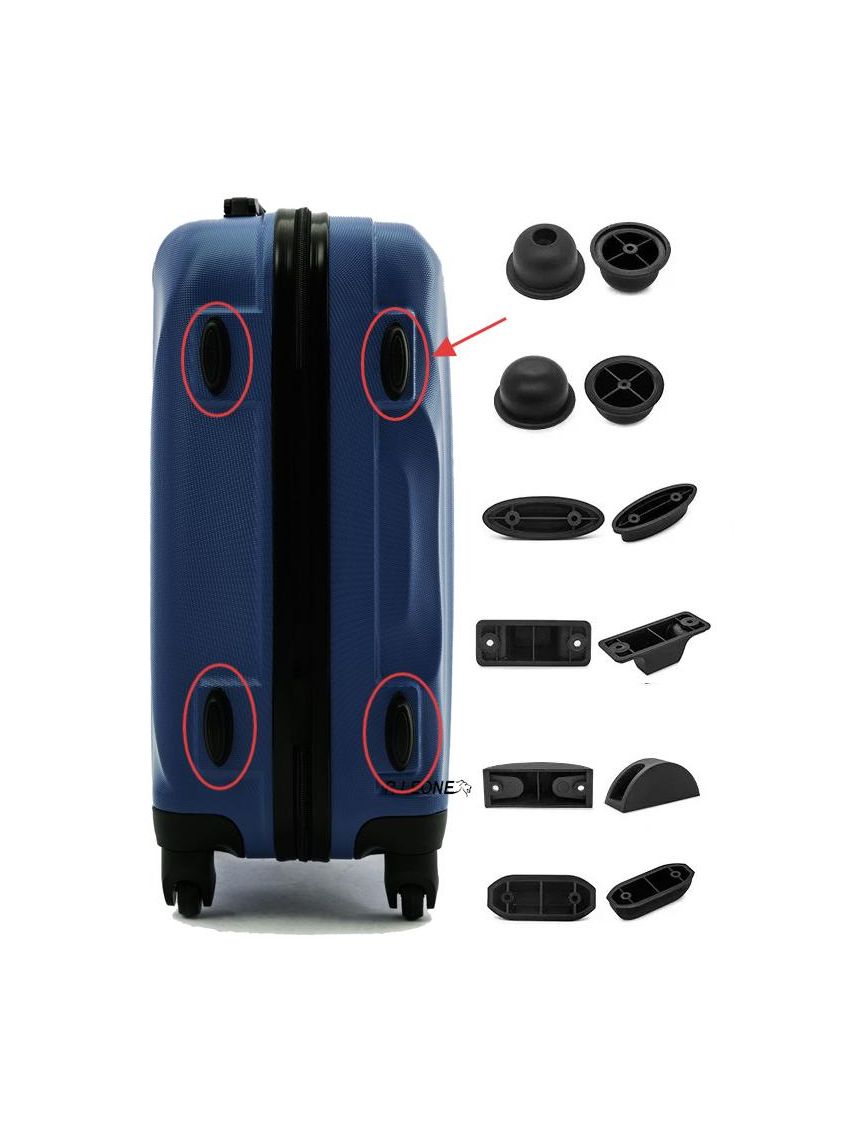 Ruota, Tubo, Manico tubo ,Base ruota , Piedi d'appoggio ,Luchetto, Base d'appoggio. Manici Valigia accessori ricambio R.Leone