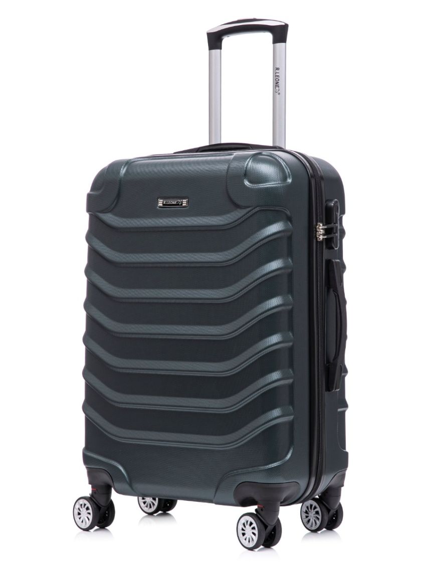 R.Leone Valigia da 1 Fino a Set 3 Trolley Rigido grande, medio, bagaglio a mano  EasyJet 45X36X20cm 4 ruote in ABS 20261