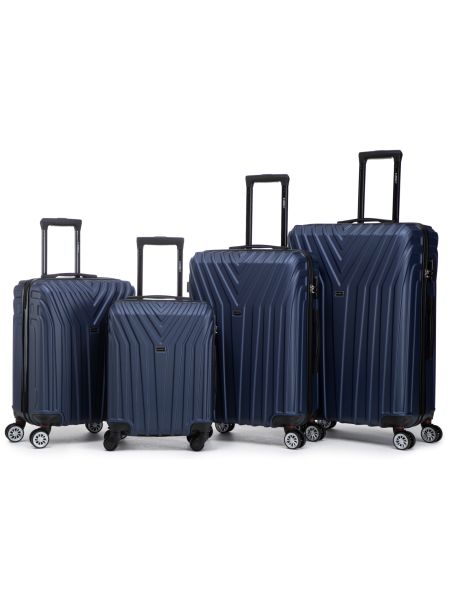 R.Leone Valigia da 1 Fino a Set 4 Trolley Rigido grande, medio, bagaglio a mano 55x40x23 cm Wizz, ITA Airways e bagaglio 45x36x20 cm EasyJet in ABS 9001