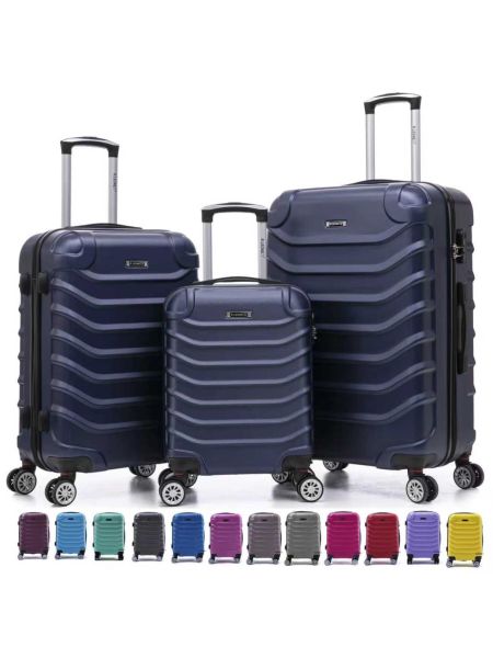 R.Leone Valigia da 1 Fino a Set 3 Trolley Rigido grande, medio, bagaglio a mano  EasyJet 45X36X20cm 4 ruote in ABS 20261