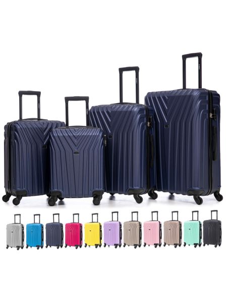 R.Leone Valigia da 1 Fino a Set 4 Trolley Rigido grande, medio, bagaglio a mano e bagaglio EasyJet 45X36X20cm 4 ruote in ABS 9002