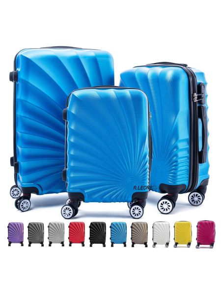 Valigia Trolley R.LEONE Set 3 In Polipropilene | 8 Ruote Autonome | Ultra Resistente 725 Valigia Trolley R.LEONE Set 3 In Polipropilene | 8 Ruote Autonome | Ultra Resistente 725